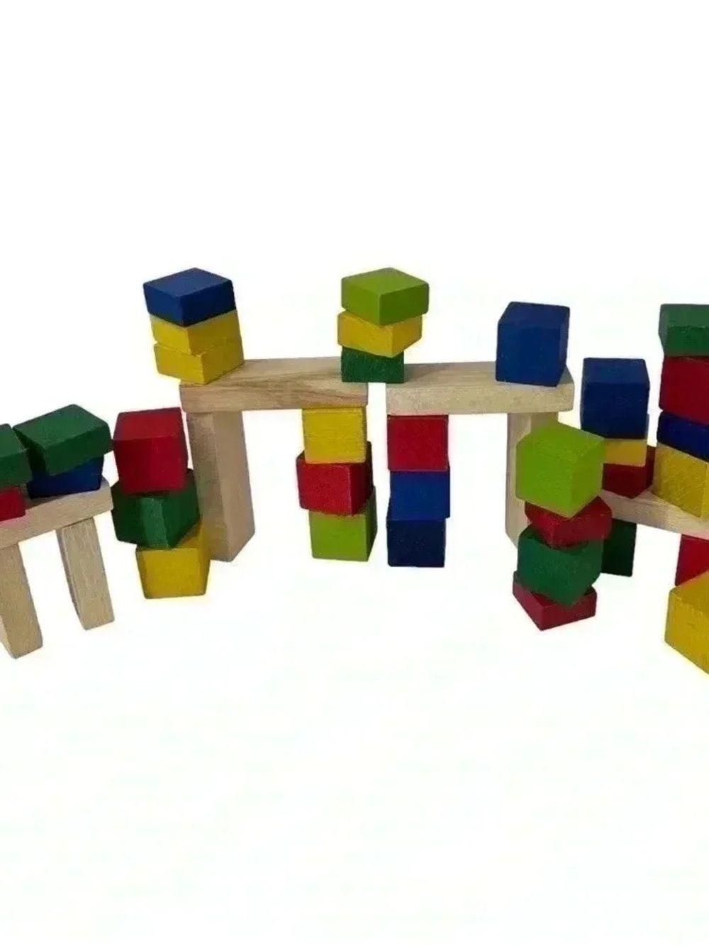 WOODEN BUILDING BLOCK HAND PAINTED NON TOXIC PAINT HANDMADE MULTI COLORED TOY